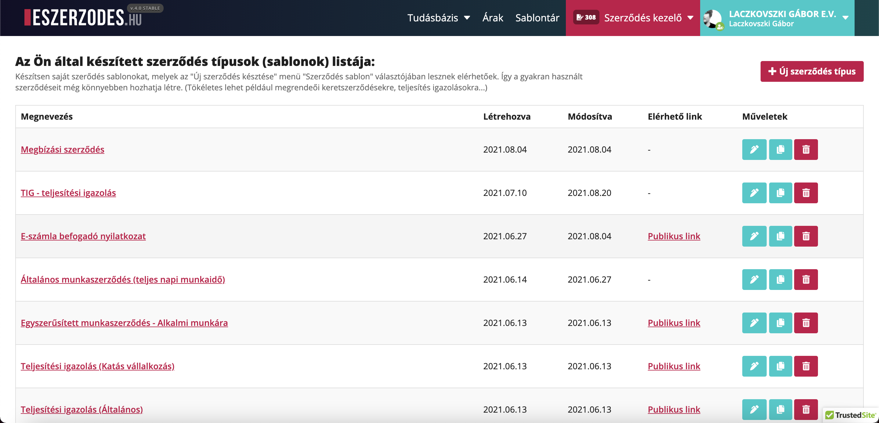 Create contracts simply generated from templates