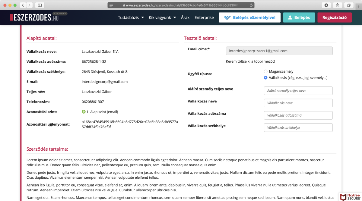 Menandatangani eContract langkah ketiga